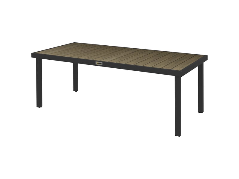  Table de jardin rectangulaire, table à manger extérieure aluminium marron 190x90x74cm  - Conforama A