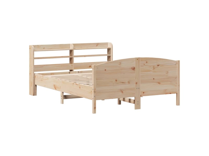  Lit double- lit adulte -  cadre de lit sans matelas 150x200 cm bois de pin massif  - Conforama B