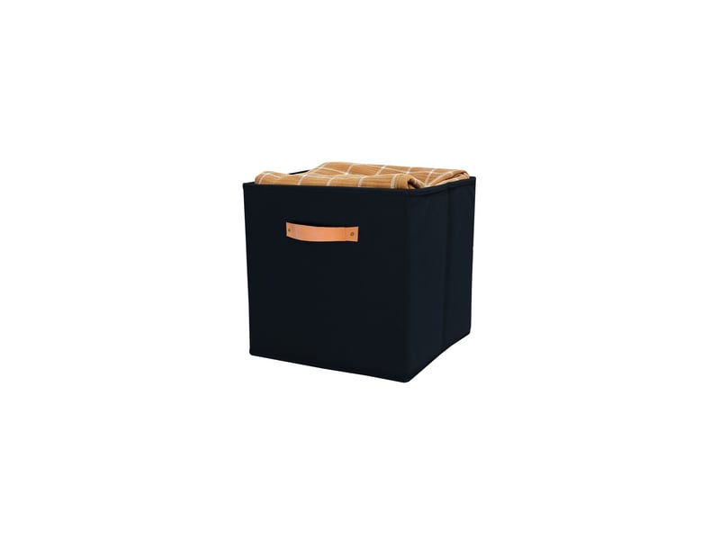 Lot de 6 paniers pliables en polycoton noir 31 x 31 x 31 cm 34921L - Conforama D