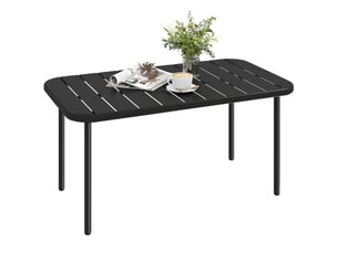 Table d'appoint rectangulaire en acier, facile à nettoyer, pour balcon, jardin, terrasse, véranda, 90 x 50 x 43 cm, noire