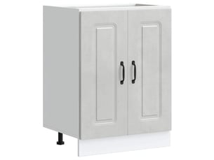 Meuble de cuisine, meuble bas pour évier kalmar gris béton bois d'ingénierie
