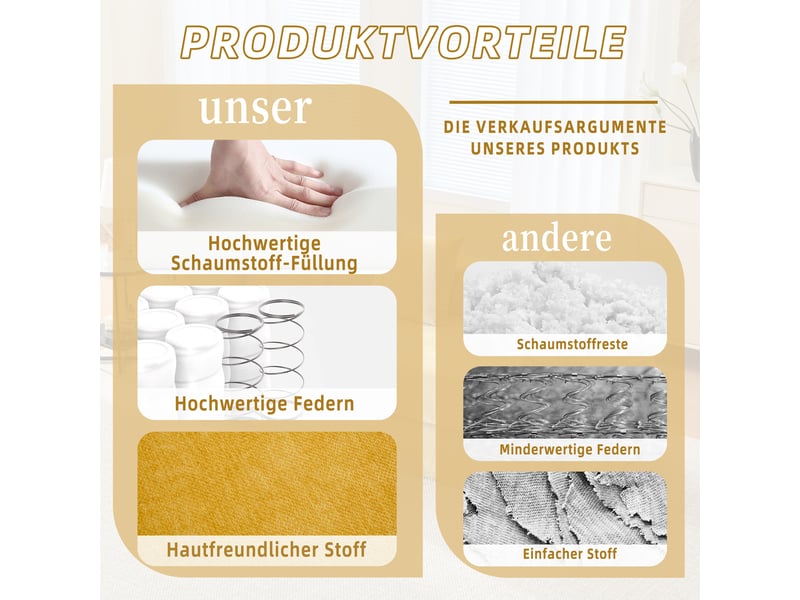  Canapé modulable chenille jaune moutarde - canapé d'angle avec rangement intégré et base antidérapante pour salon moderne  - Conforama R