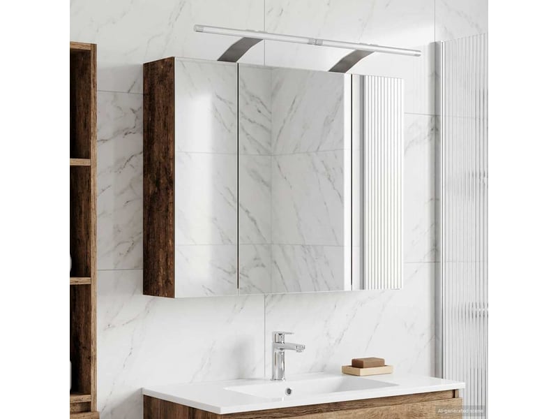  Amoire de salle de bain, meuble de salle de bain avec miroir bois ancien shl4804  - Conforama D