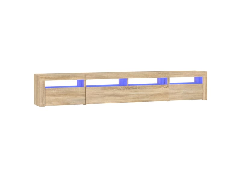  Meuble tv - banc tv - meuble de rangement avec lumières led chêne sonoma 240x35x40 cm  - Conforama A