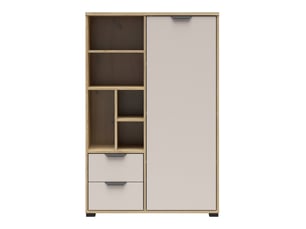 Bibliothèque avec 2 tiroirs et 1 porte coloris chêne mauvellacachemire - longueur 90 x profondeur 40 x hauteur 137,5 cm
