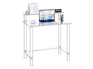 Vevor bureau d'ordinateur table en acrylique à 2 niveaux avec support d'écran
