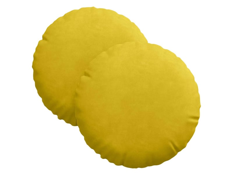  Lot de 2 coussins de siège, coussins décoratifs velours jaune ø30 x 13 cm cf59900  - Conforama A