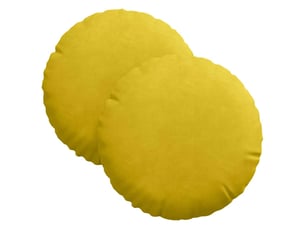 Lot de 2 coussins de siège, coussins décoratifs velours jaune ø30 x 13 cm cf59900