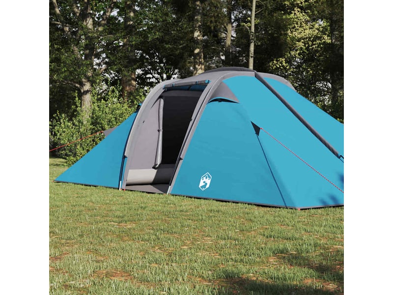  Tente tunnel, tente de camping 4 personne bleu taffetas imperméable  - Conforama C