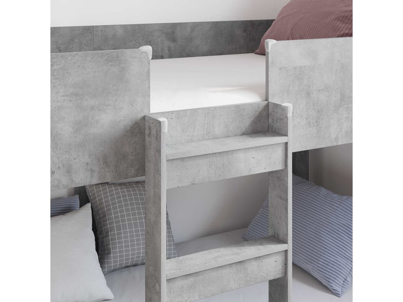  Lit superposé pour enfants - lit jeune gris béton 100 x 200 cm  - Conforama C