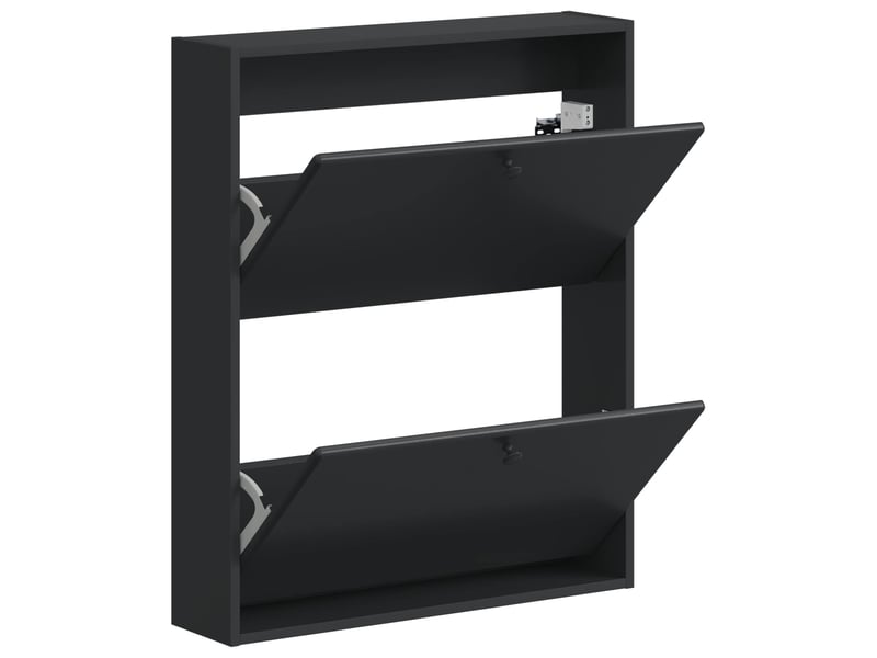  Meuble à chaussures mural, armoire à chaussures breda 71x17x86 cm noir  - Conforama C