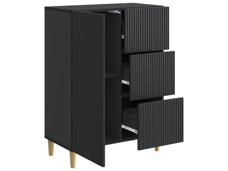Buffet - bahut - meuble de rangement avec tiroir noir 66 x 34,5 x 90 cm bois d'ingénierie - Conforama E