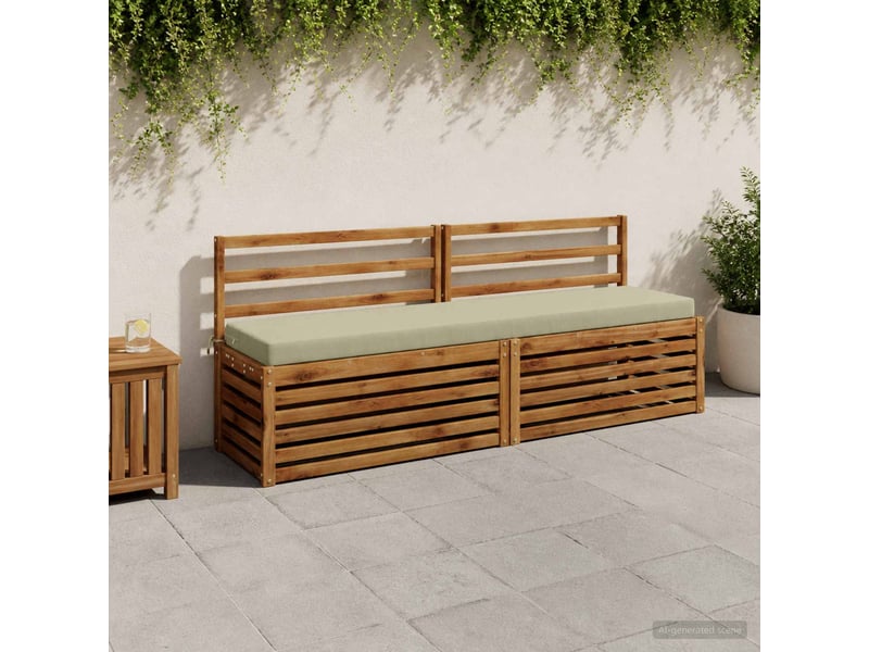 Lot de 2 coussins de banc, coussins d'assise soest 100 % polyester vert clair cf56857 - Conforama B