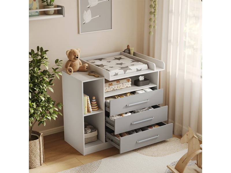  Vicco commode à langer, blancgris, 110x93cm  - Conforama E