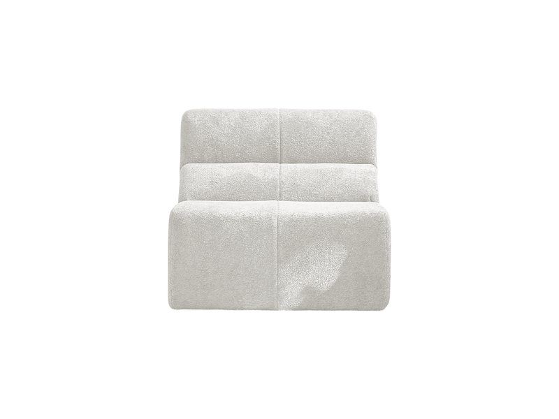 Fauteuil blanc velours moderne sans accoudoirs canapé salon compact design contemporain - Conforama A