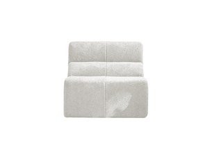 Fauteuil blanc velours moderne sans accoudoirs canapé salon compact design contemporain