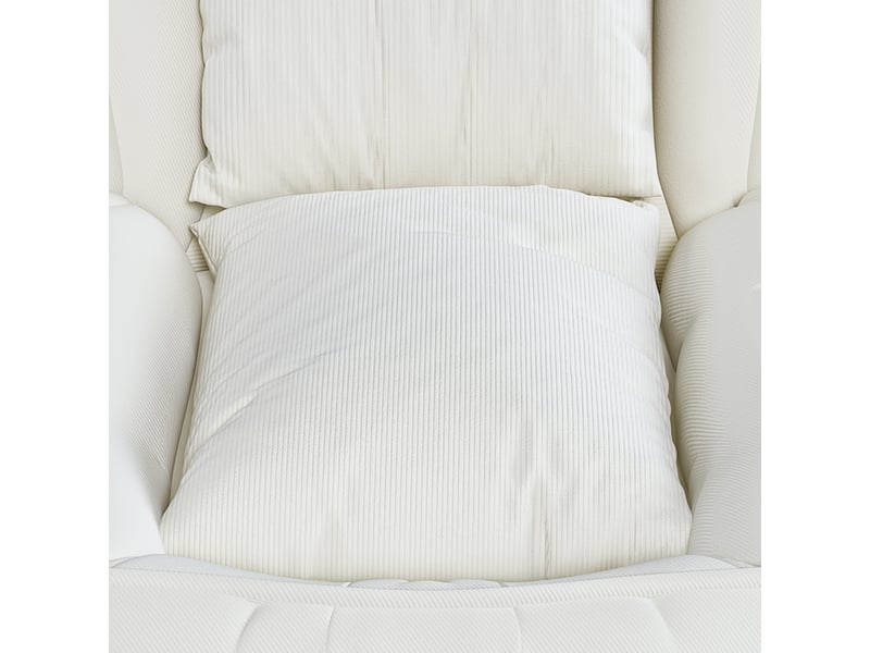  Canapé-lit pliable pour adulte, fauteuil relax réglable 5 positions de 90° à 180°, tissu côtelé crème, salon et chambre  - Conforama W