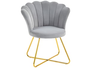 Fauteuil en velours avec pieds en acier gris 69x64x80 cm