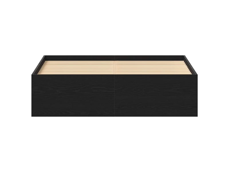  Lit double- lit adulte -  cadre de lit sans matelas chêne noir 120 x 190 cm bois d'ingénierie  - Conforama D