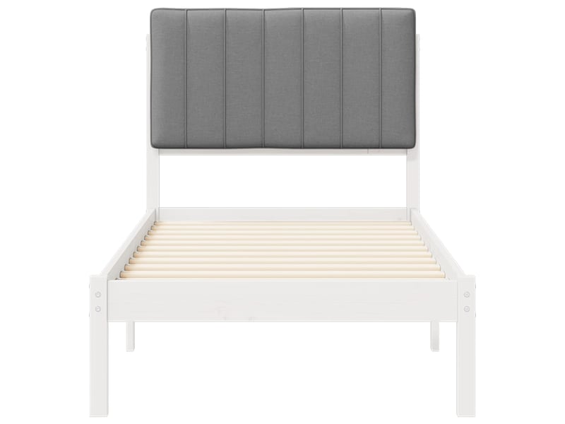  Lit simple- lit adulte -  cadre de lit avec tête de lit rembourrée gris clair 80 x 200 cm  - Conforama D