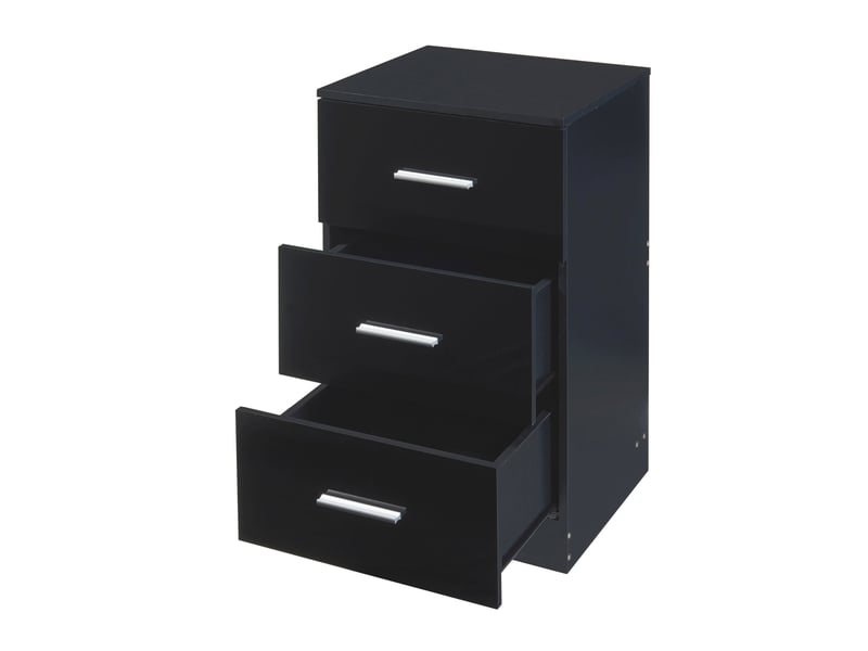 Set de 2 tables de chevet avec 3 tiroirs panneau de particules 66 x 37 x 35 cm noir b ant 03_0010607  - Conforama D