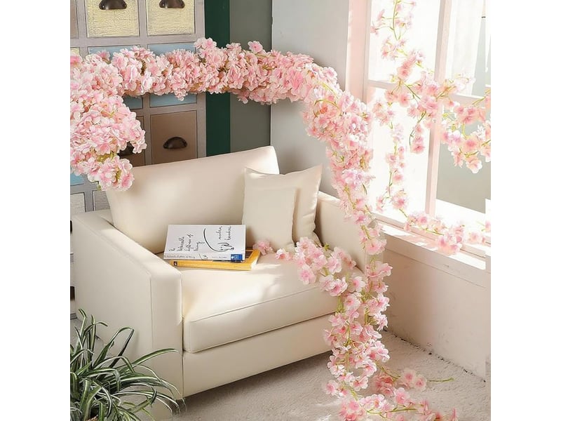  Pièces 180cm guirlandes de fleurs de cerisier artificielles,guirlande fleur artificielles extérieures deco,pour maison jardin fêtes mariage fête  - Conforama D