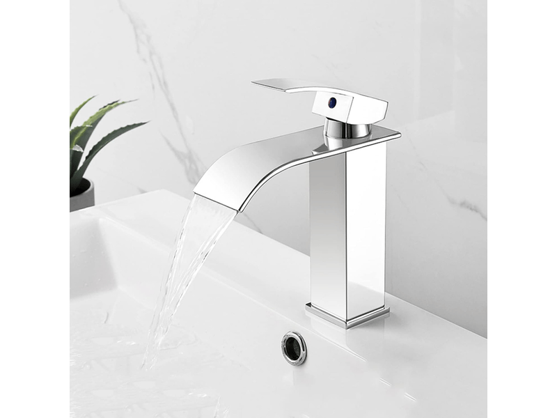 Robinet cascade, robinet d'évier, robinet, acier inoxydable, argent, avec tuyau ZPB502420 - Conforama A