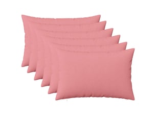 Lot de 6 coussins avec oreiller, coussins décoratifs heerlen rose tissu cf50740