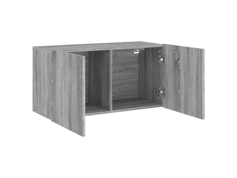  Meuble tv - banc tv - meuble de rangement mural sonoma gris 80x30x41 cm  - Conforama E