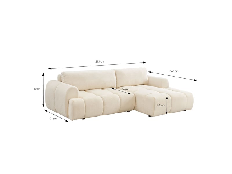  Canapé nuage convertible 4 places en tissu bouclette beige palms  - Conforama C