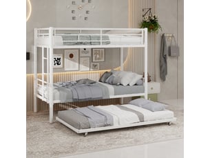 Lit superposé 90x190 cm <strong>WISHDOR</strong> <strong></strong> coloris blanc
