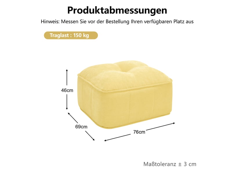 Pouf polyester-jaune SF20260305024 - Conforama E