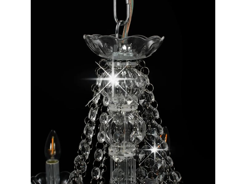  Lustre suspendu design antique 80 x 75 cm avec 12 ampoules personnalisables en métal argenté 02_0046416  - Conforama E