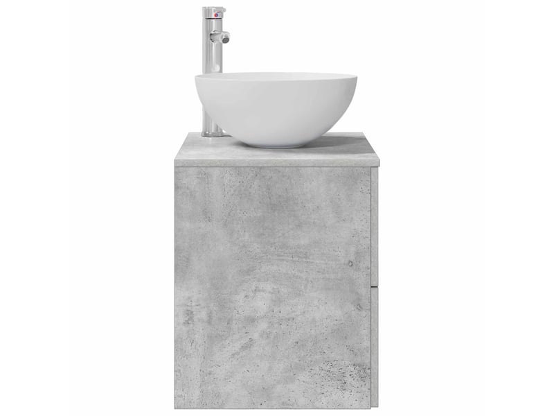  Meuble lavabo mural, meuble de rangement gris béton 49.5x35x63 cm  - Conforama D
