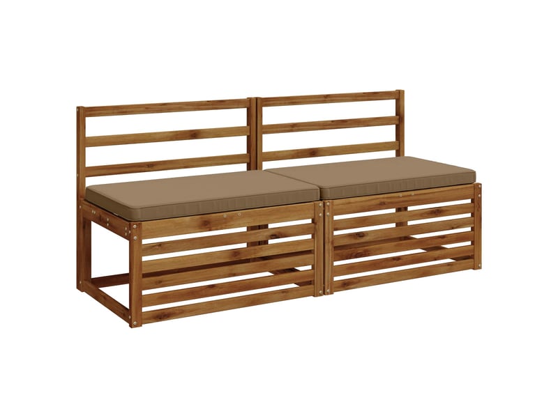 Lot de 2 coussins de banc, coussins d'assise vught 100 % polyester taupe cf58151 - Conforama C