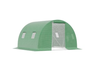 Serre tunnel de 3 x 3 m, avec 4 fenêtres, protection antigel, structure tubulaire en acier, vert foncé