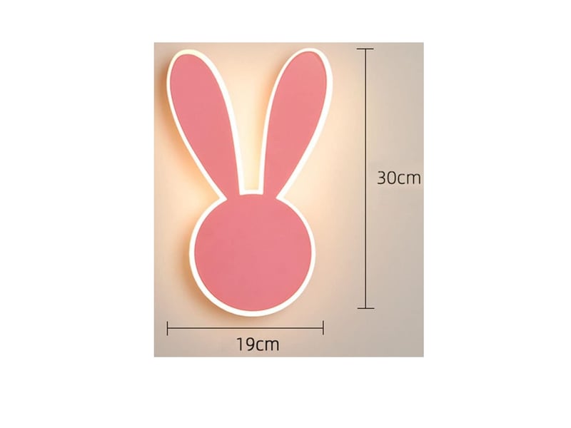  Applique murale chambre enfant lapin rose 3000k blanc chaud  - Conforama A