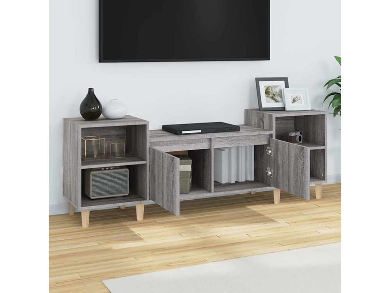  Meuble tv - banc tv - meuble de rangement sonoma gris 160x35x55 cm bois d'ingénierie  - Conforama C