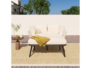 Canapé de jardin,130x67x65 cm,avec coussins lavables,beige