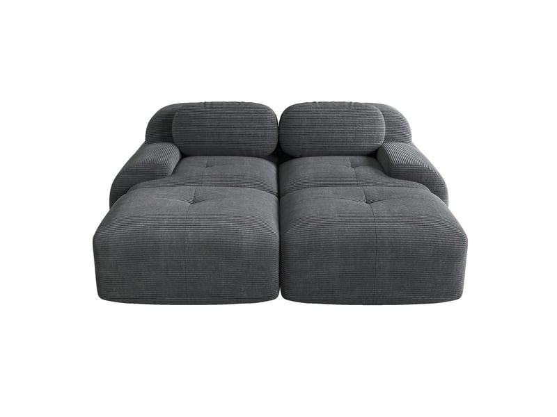  Canapé 2 places en velours côtelé gris, modulaire, sans cadre, avec méridienne, accoudoirs ergonomiques SF20250527039 - Conforama A