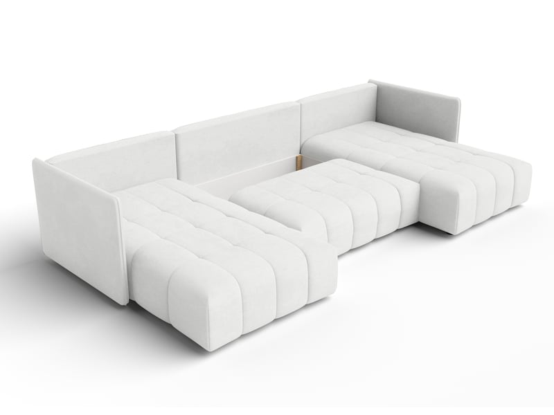 Canapé u avec fonction sommeil veliro u blanc 345cm de large VeliroU - Conforama E
