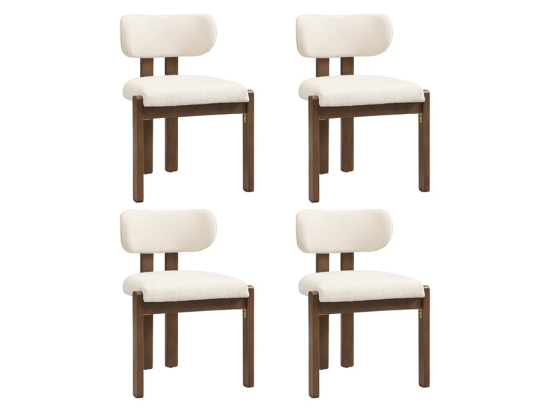  Chaise de salle à manger 54x54x79 cm - lot de 4 - bouclette - confort quotidien - design moderne - pour salle à manger - assise rembourrée - noir CozyNest - Conforama A
