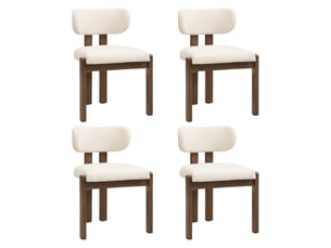 Chaise de salle à manger 54x54x79 cm - lot de 4 - bouclette - confort quotidien - design moderne - pour salle à manger - assise rembourrée - noir