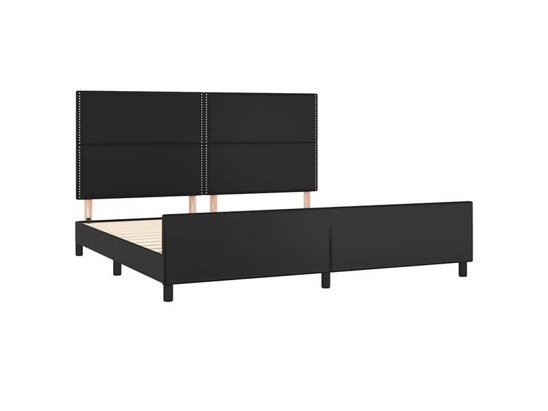  Lit double- lit adulte -  cadre de lit sans matelas noir 200x200 cm similicuir  - Conforama C