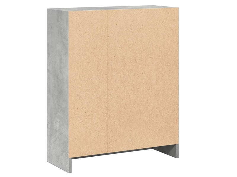  Bibliothèque, meuble de rangement salon gris béton 60x24x76 cm bois d'ingénierie  - Conforama E