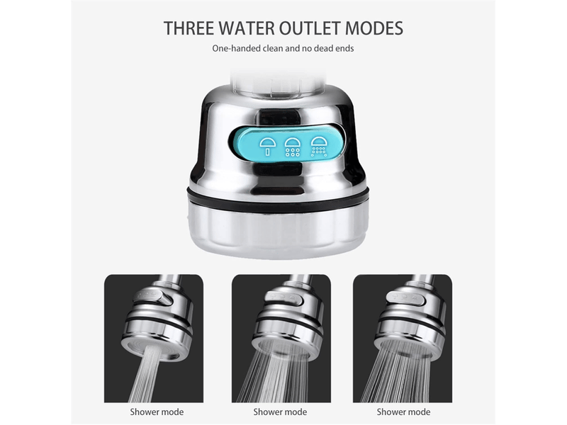  Aérateur de robinet, rotatif à 360°, 3 modes, tête de buse de robinet, adapté à la cuisine et à la salle de bain, 2 pièces (court)  - Conforama E