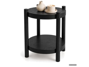 Table basse rond(e) coloris noir AKORD TERRA - 44.5 cmx44.5 cm