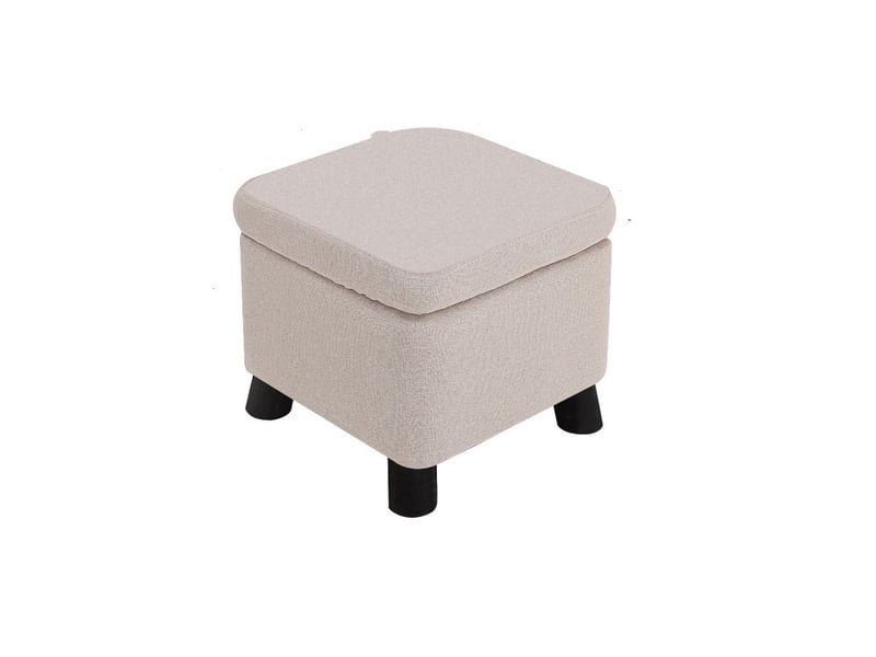  Repose-pieds avec rangement beige 33x33x30cm  - Conforama A