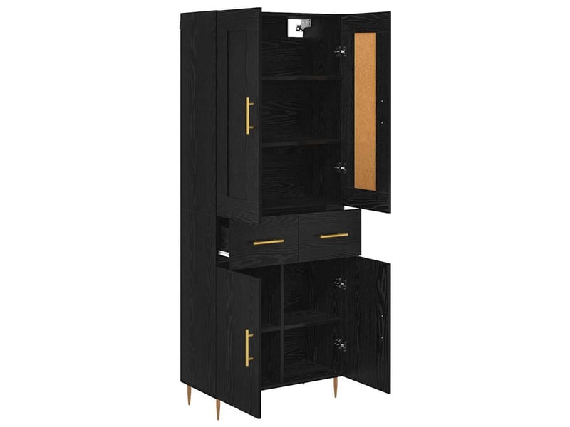  Buffet - haut armoire chêne noir 69,5 x 34 x 180 cm bois d'ingénierie  - Conforama E