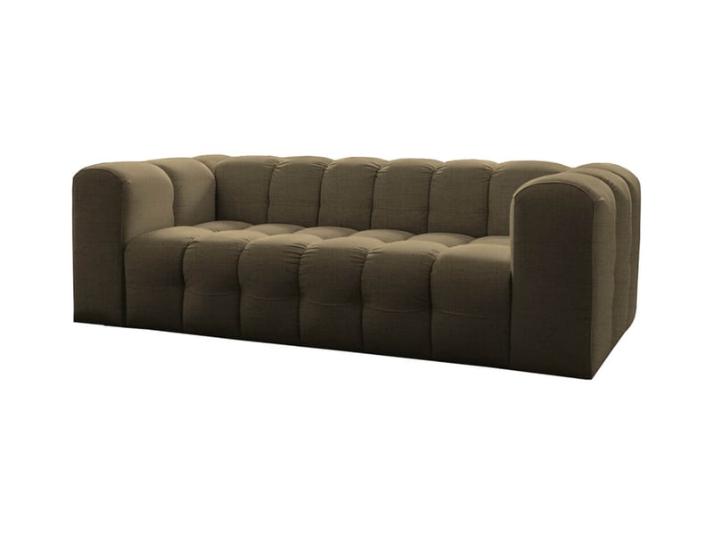  Canapé droit miloe 3 places fixe avec accoudoirs en tissu - vert kaki MILOE - Conforama A